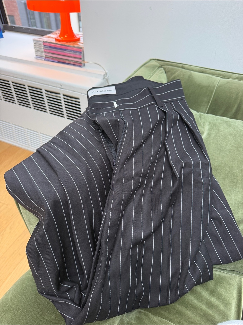 The Frankie Shop Black Pinstripe Tailored Womans Dress Trousers